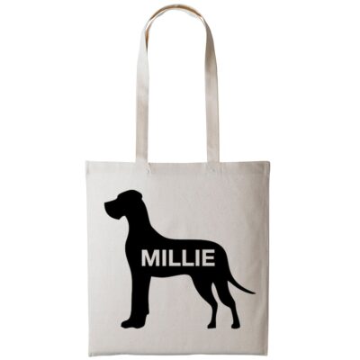 Personalized Love Great Dane Tote Bag