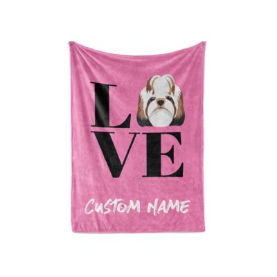 Personalized Love Shih Tzu Blanket