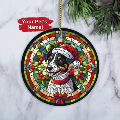 Personalized Lovely Jack Russell Terrier Christmas Ornament