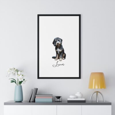 Personalized Merle Bernedoodle Cute Wall Art