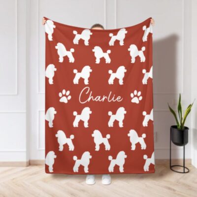 Personalized Poodle Dog Blanket