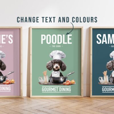 Personalized Poodle Gourmet Dining Wall Art