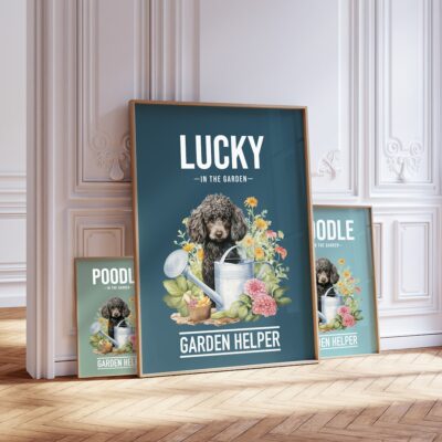 Personalized Poodle In Garden Wall Art