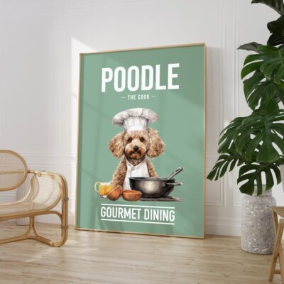 Personalized Poodle In Kitchen Wall Art