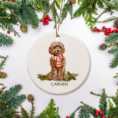 Personalized Red Cockapoo Ornament