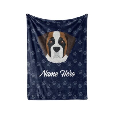 Personalized Saint Bernard Blanket