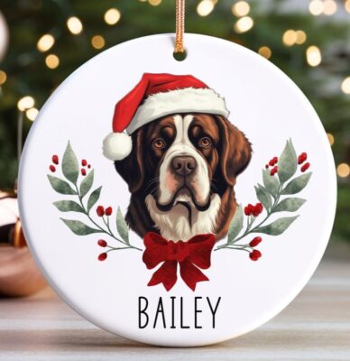 Personalized Saint Bernard Cute Ornament