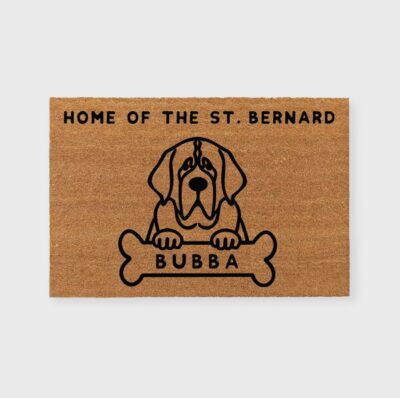 Personalized Saint Bernard Doormat 1 - Dog Gifts Store