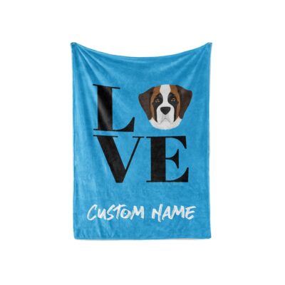 Personalized Saint Bernard Love Blanket