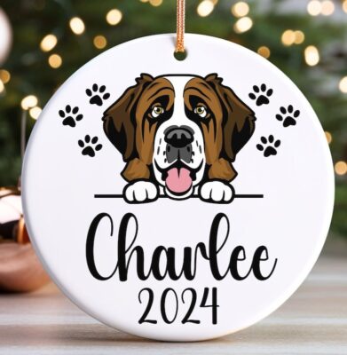 Personalized Saint Bernard Lovely Ornament