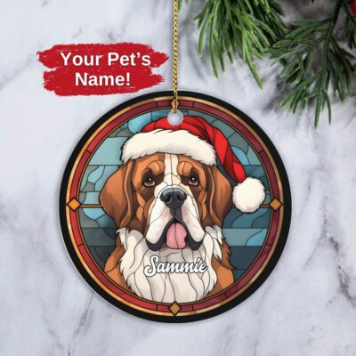 Personalized Saint Bernard Lovers Ornament