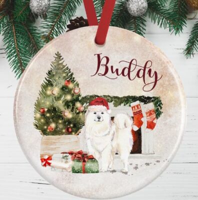 Personalized Samoyed Christmas Ornament