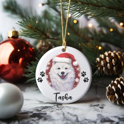 Personalized Samoyed Christmas Paw Ornament