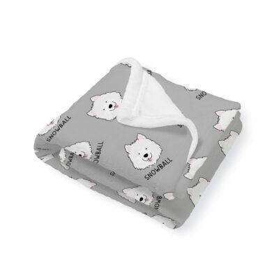 Personalized Samoyed Cute Dog Blanket