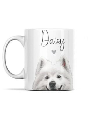 Personalized Samoyed Love Heart Mug