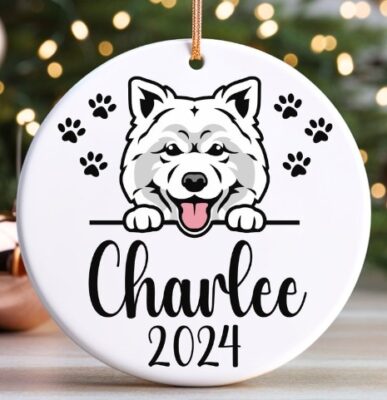 Personalized Samoyed Paw Paw Ornament