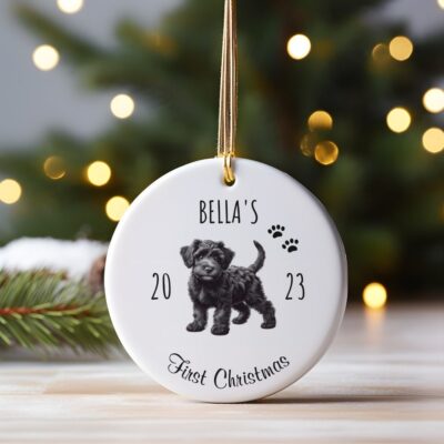 Personalized Schnoodle Christmas Ornament