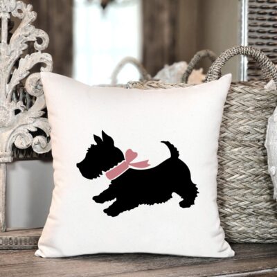 Personalized Scottie Dog Throw Pillow