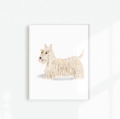 Personalized Scottish Terrier Portrait Wall Art