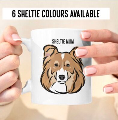 Personalized Shetland Sheepdog Cute Face Mug