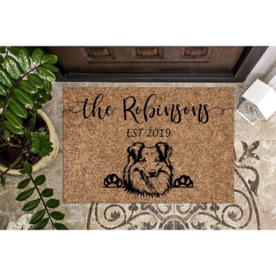 Personalized Shetland Sheepdog Doormat