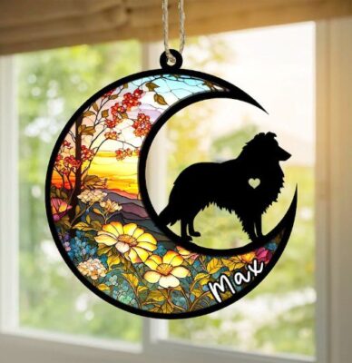 Personalized Shetland Sheepdog Memorial Suncatcher