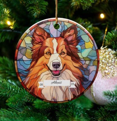 Personalized Shetland Sheepdog Unique Ornament