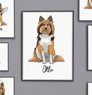 Personalized Shetland Sheepdog Wall Art