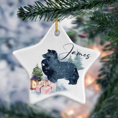 Personalized Shetland Sheepdog Xmas Ornament