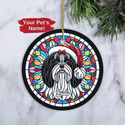 Personalized Shih Tzu Colorful Ornament