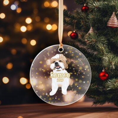 Personalized Shih Tzu Snow Ornament