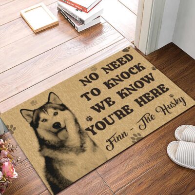 Personalized Siberian Husky Doormat