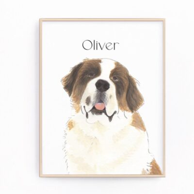 Personalized St Bernard Fine Art Wall Art