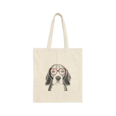 Personalized Valentines Day Beagle Canvas Tote Bag - Dog Gifts Store