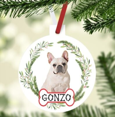 Personalized White French Bulldog Ornaments