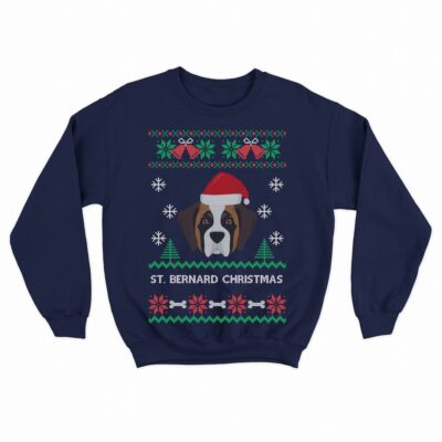 Saint Bernard Ugly Christmas Sweatshirt - Dog Gifts Store