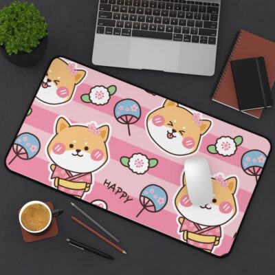 Shiba Inu Flower Sakura Mouse Pad