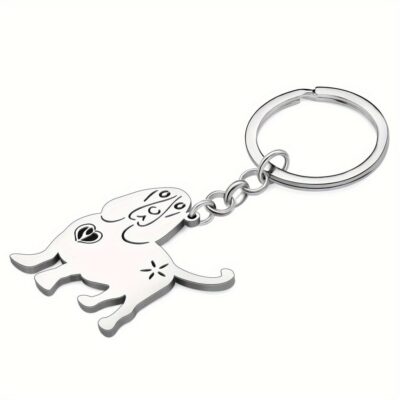 Stainless Steel Basset Hound Dog Keychain