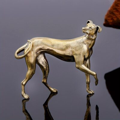 Vintage Brass Greyhound Thin Dog Statue