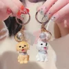 kf H52c4c965b23c4e3aa449b0e4bd3830aaB Simulation Dog Keychain Bichon Frise Schnauzer Pet Key Chains Holder Purse for Women Car Keyring Bag - Dog Gifts Store