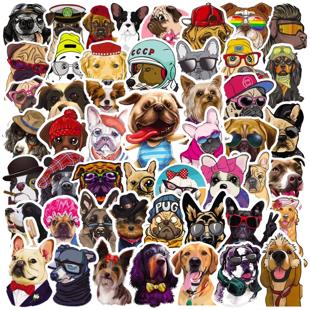 kf S70f1947430834390b4c23ac751da1c04S 10 30 50pcs Dog Cartoon Graffiti Stickers Cool Funny Kawaii Animal Popular Pet Dog Electric Vehicle - Dog Gifts Store