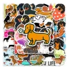 kf S843932be430446fa939a285ed42aacf7B 50pcs Cartoon Dachshund Stickers For Laptop Scrapbook Ipad Stationery Suitcase Craft Supplies Dog Sticker Scrapbooking Material - Dog Gifts Store