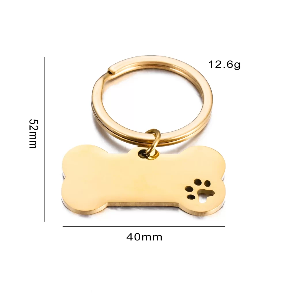 kf S9d1ffc9096c943e69f79e13a1bf6415dK 4PCS Stainless Steel Blank Dog Bone Tag Keychain Charm Pendants For Necklaces Custom DIY Jewelry Making - Dog Gifts Store