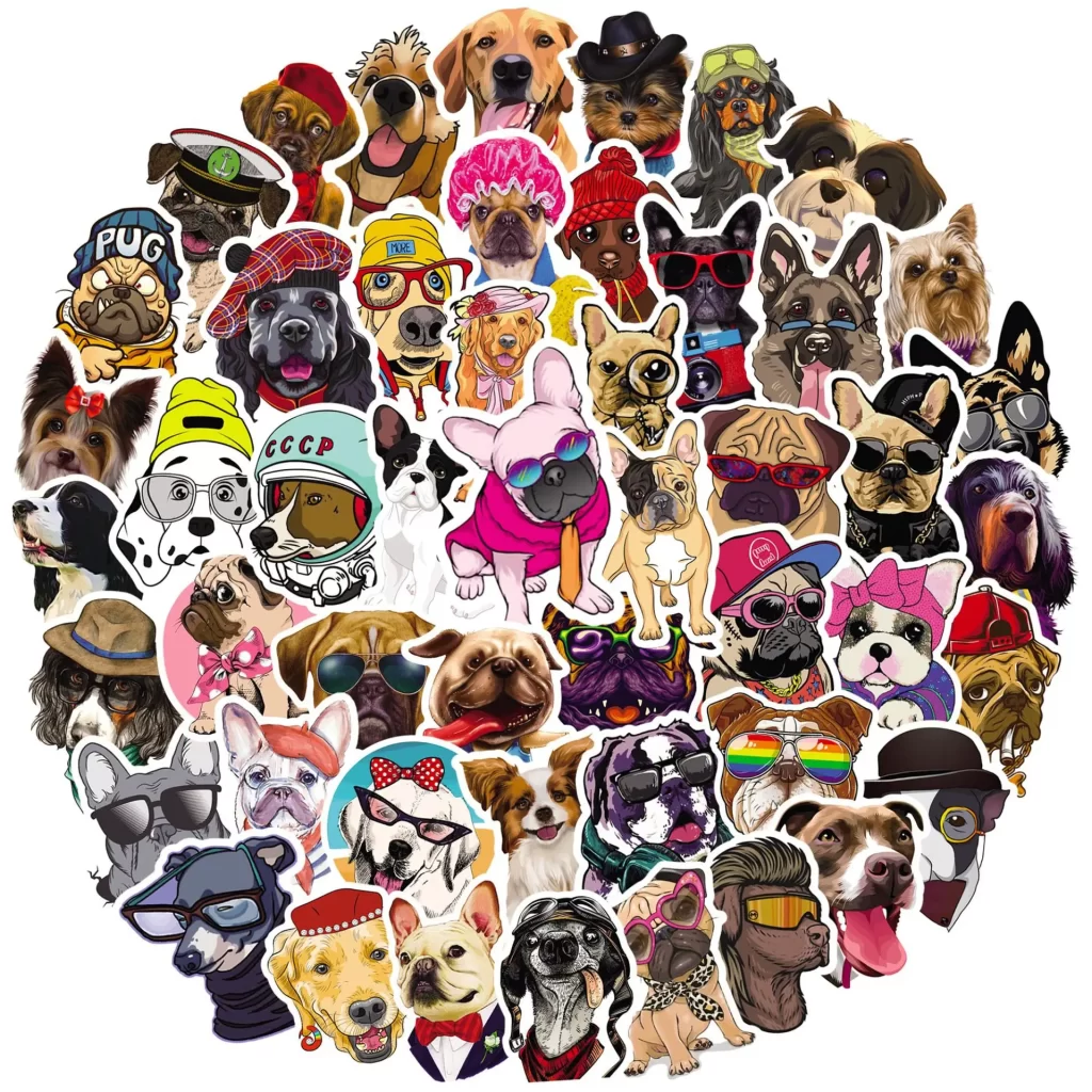 kf Sb680b5ecd79b430b8a6639044eac8a25d 10 30 50pcs Dog Cartoon Graffiti Stickers Cool Funny Kawaii Animal Popular Pet Dog Electric Vehicle - Dog Gifts Store