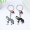 kf Se5209f9521eb47c8a2b82101e3a85420Z I LOVE Alaska Husky Dog Keychain Cute animal Cartoon dog Keychain dog Gift For woman Man - Dog Gifts Store